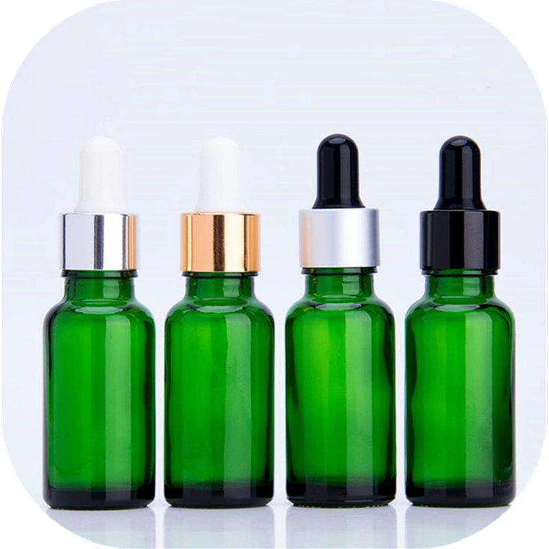 Cosmetic Essential Oil Green Glass Bottle 20ml Glass Dropper